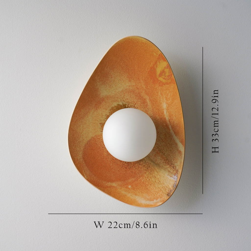 Sunset Coloured Handmade Ceramic Wall Lamp / Sconce