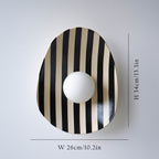 Black and White Striped Ceramic Wall Light / Sconce