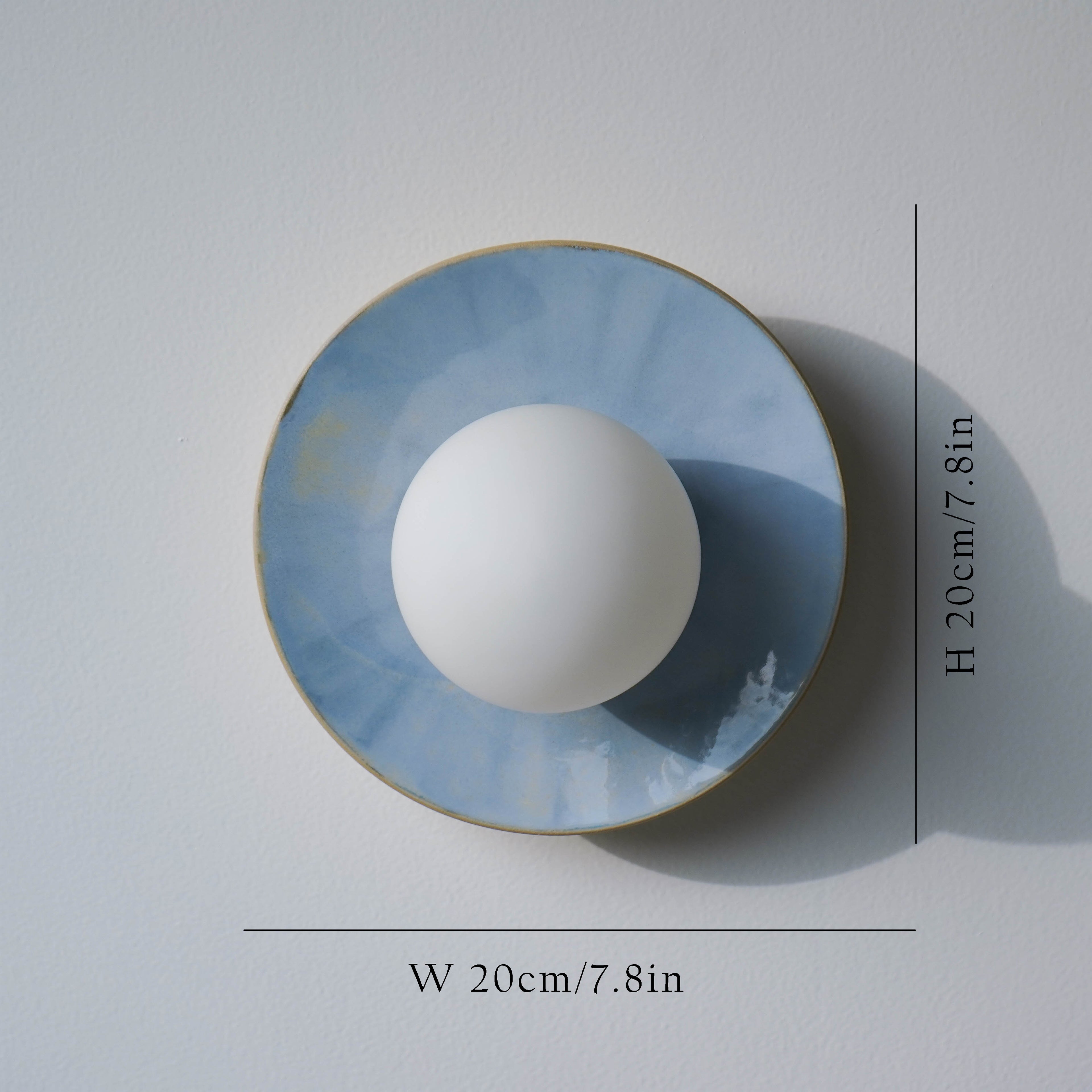 Light Blue Violet Ceramic Wall Lamp / Sconce