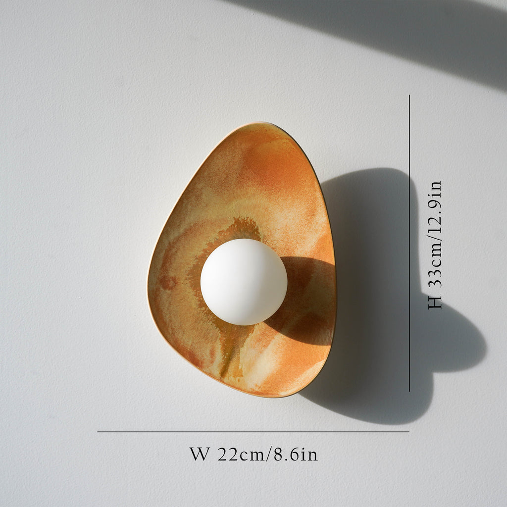 Sunset Coloured Handmade Ceramic Wall Lamp / Sconce