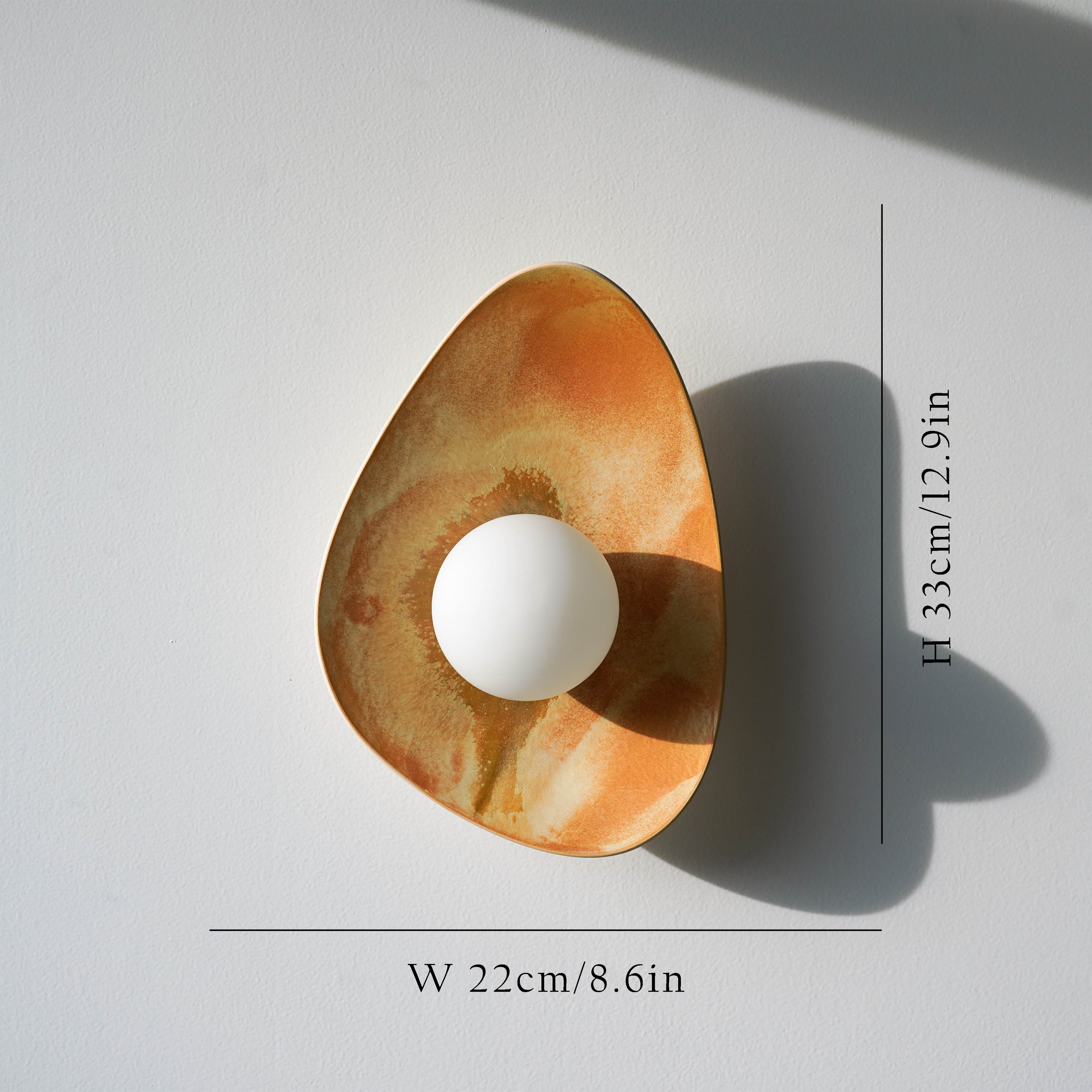 Sunset Coloured Handmade Ceramic Wall Lamp / Sconce