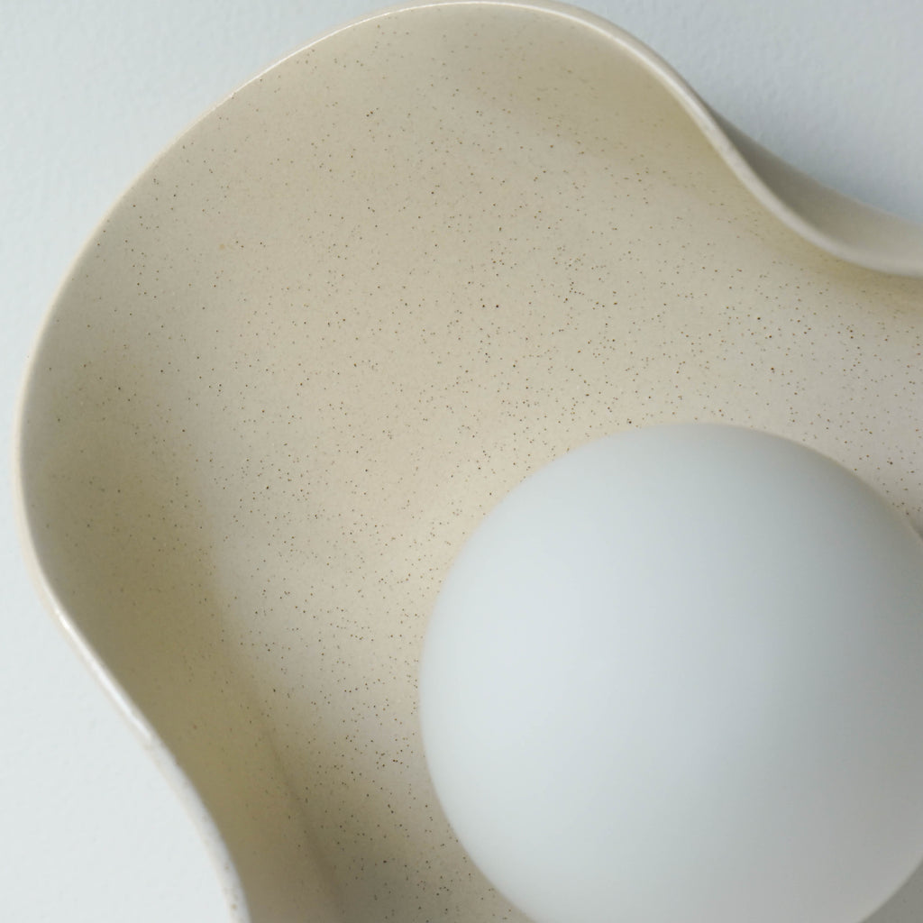 Handmade Creamy Ceramic Wall Light / Sconce