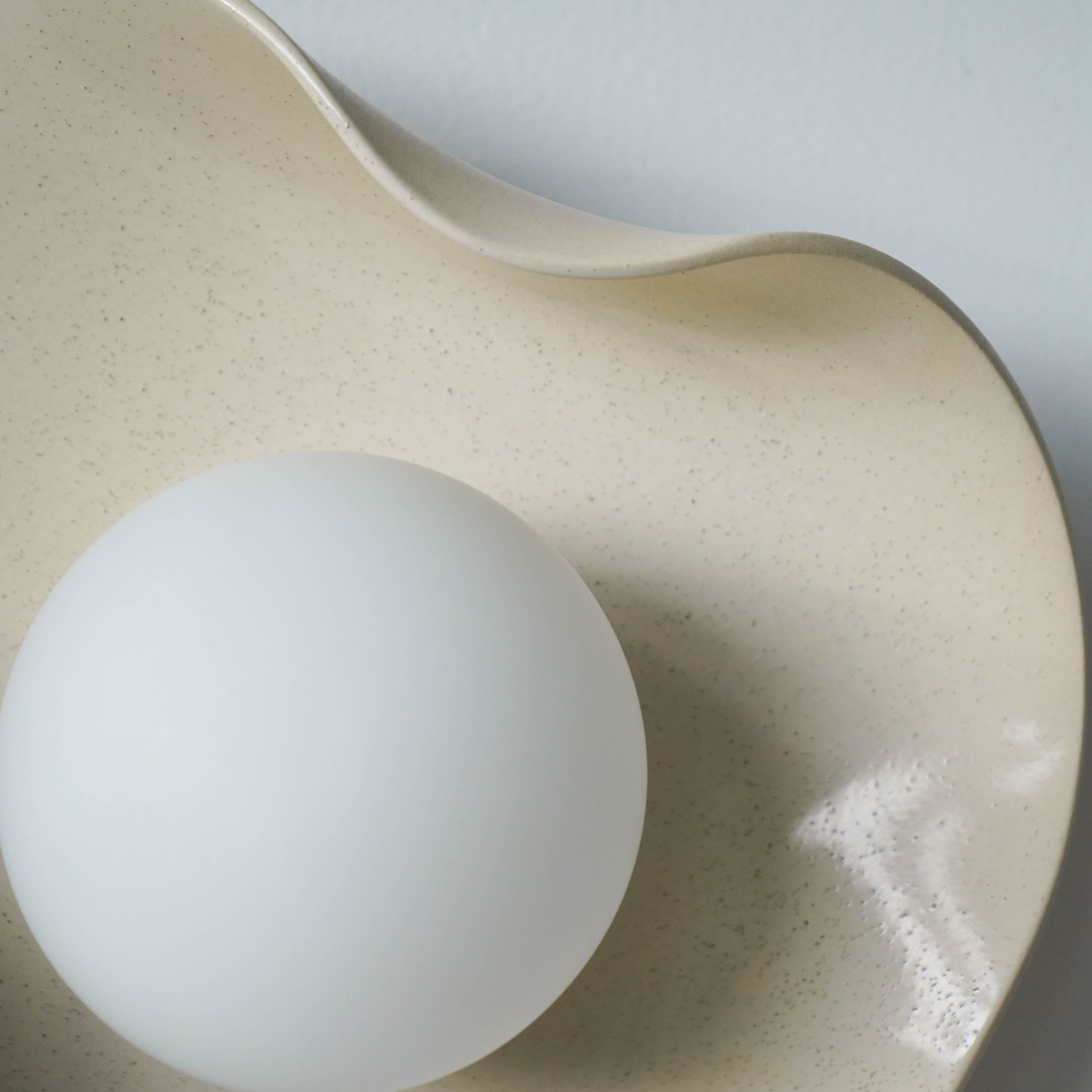 Handmade Creamy Ceramic Wall Light / Sconce