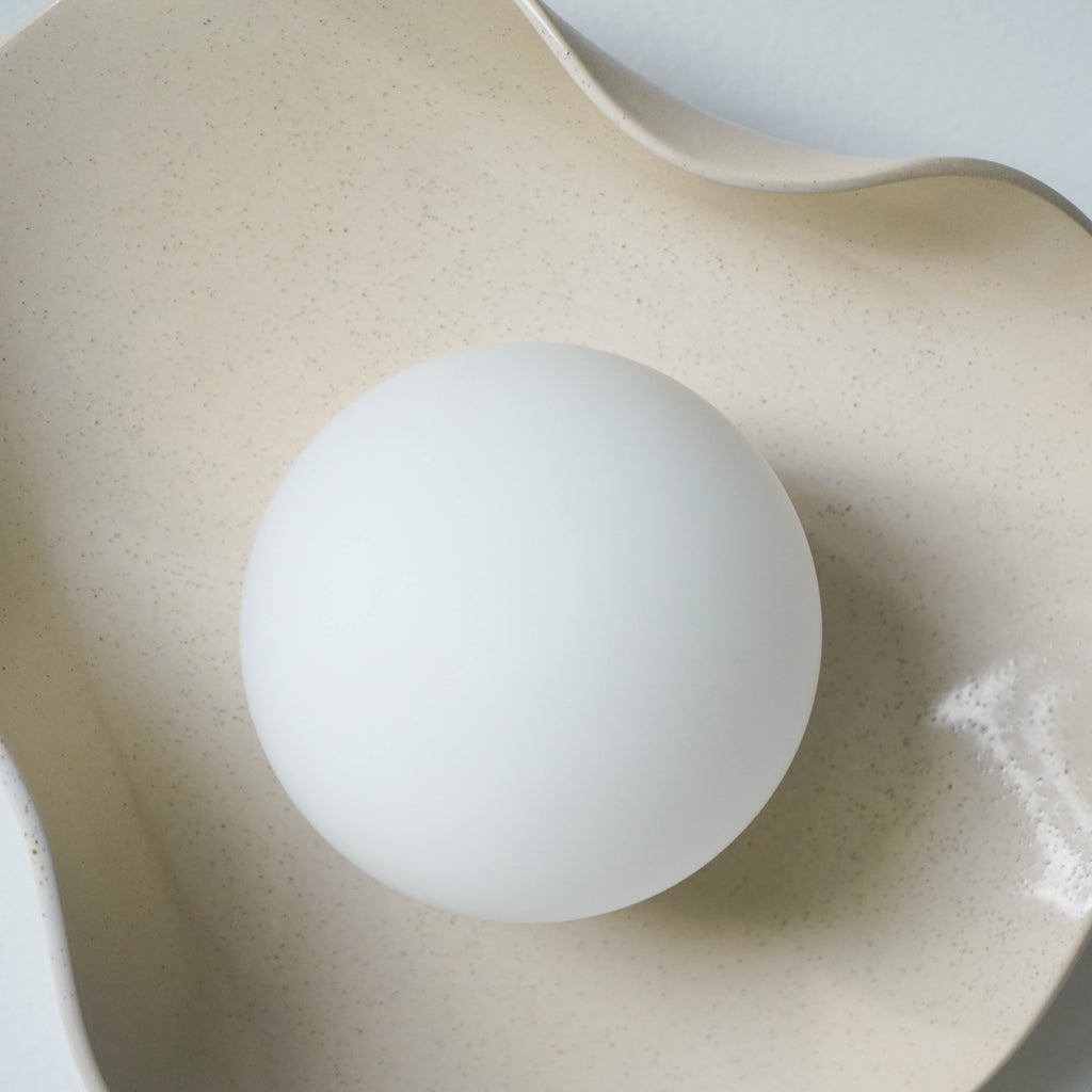 Handmade Creamy Ceramic Wall Light / Sconce