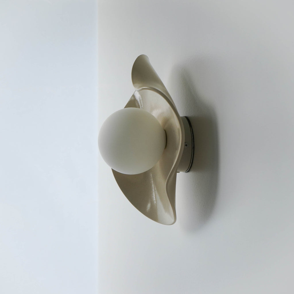Handmade Creamy Ceramic Wall Light / Sconce