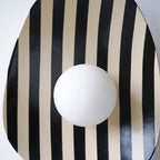 Black and White Striped Ceramic Wall Light / Sconce
