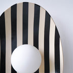 Black and White Striped Ceramic Wall Light / Sconce