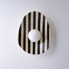 Black and White Striped Ceramic Wall Light / Sconce