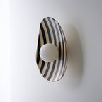Black and White Striped Ceramic Wall Light / Sconce