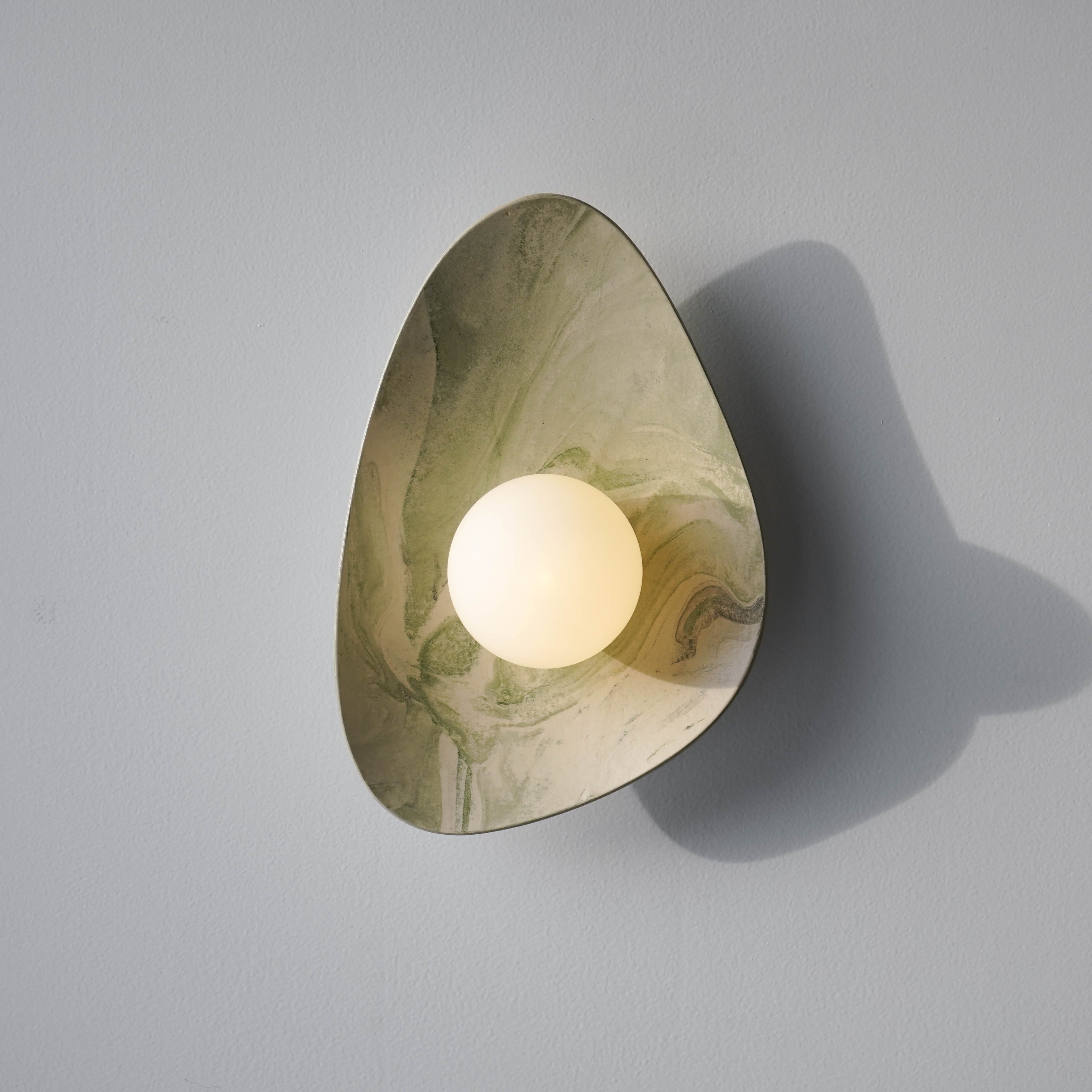 Green & White Marble Ceramic Wall Lamp / Sconce