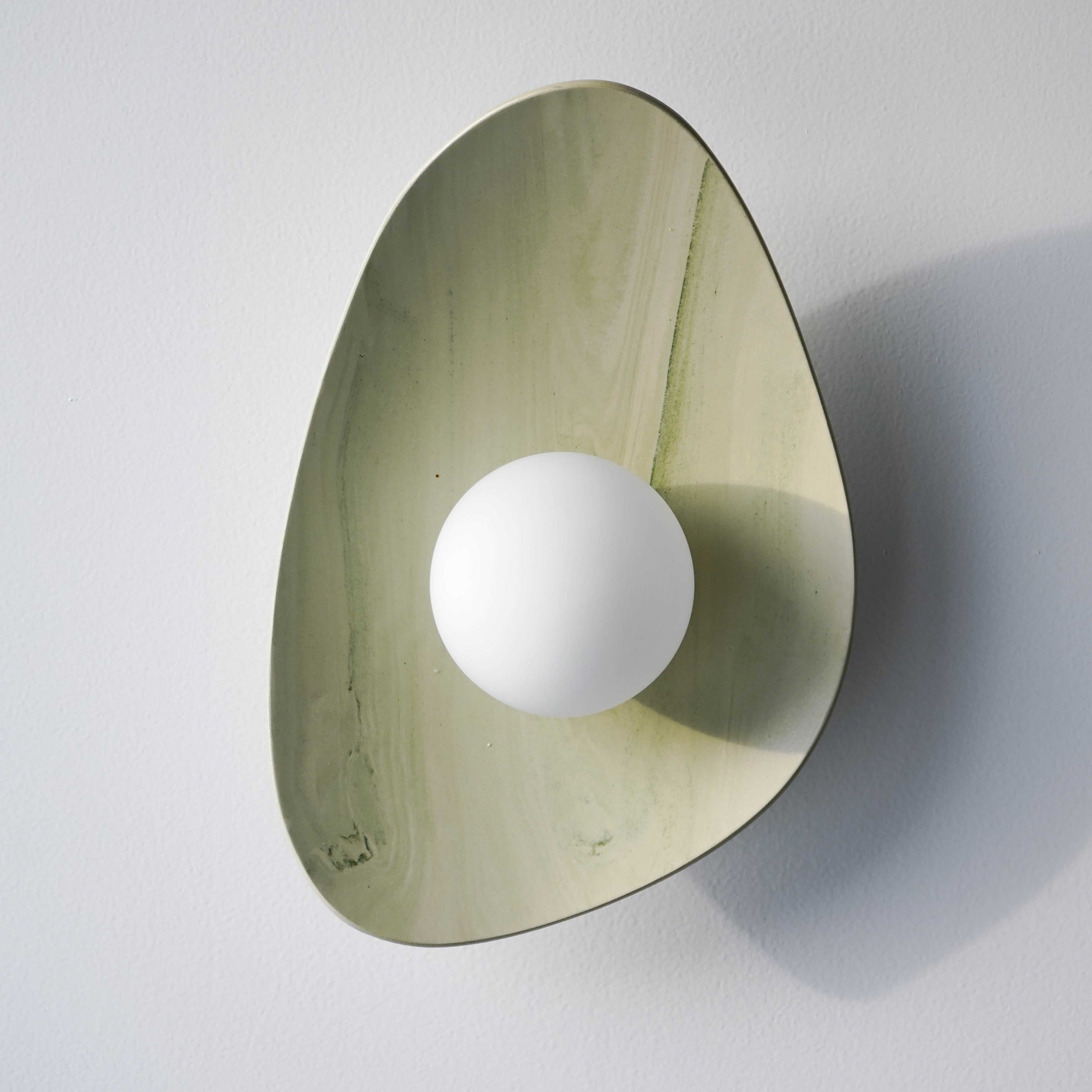 Green & White Marble Ceramic Wall Lamp / Sconce