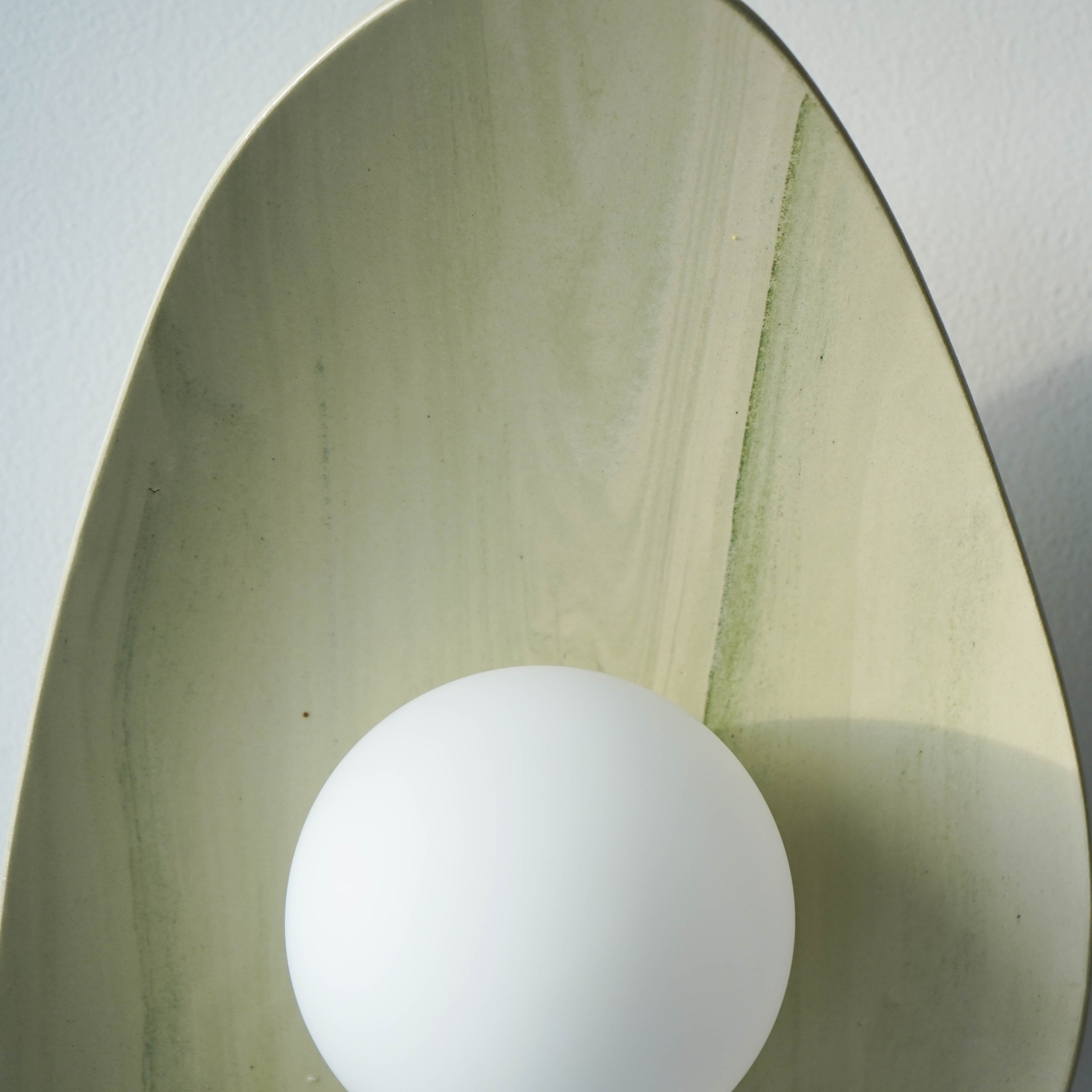 Green & White Marble Ceramic Wall Lamp / Sconce