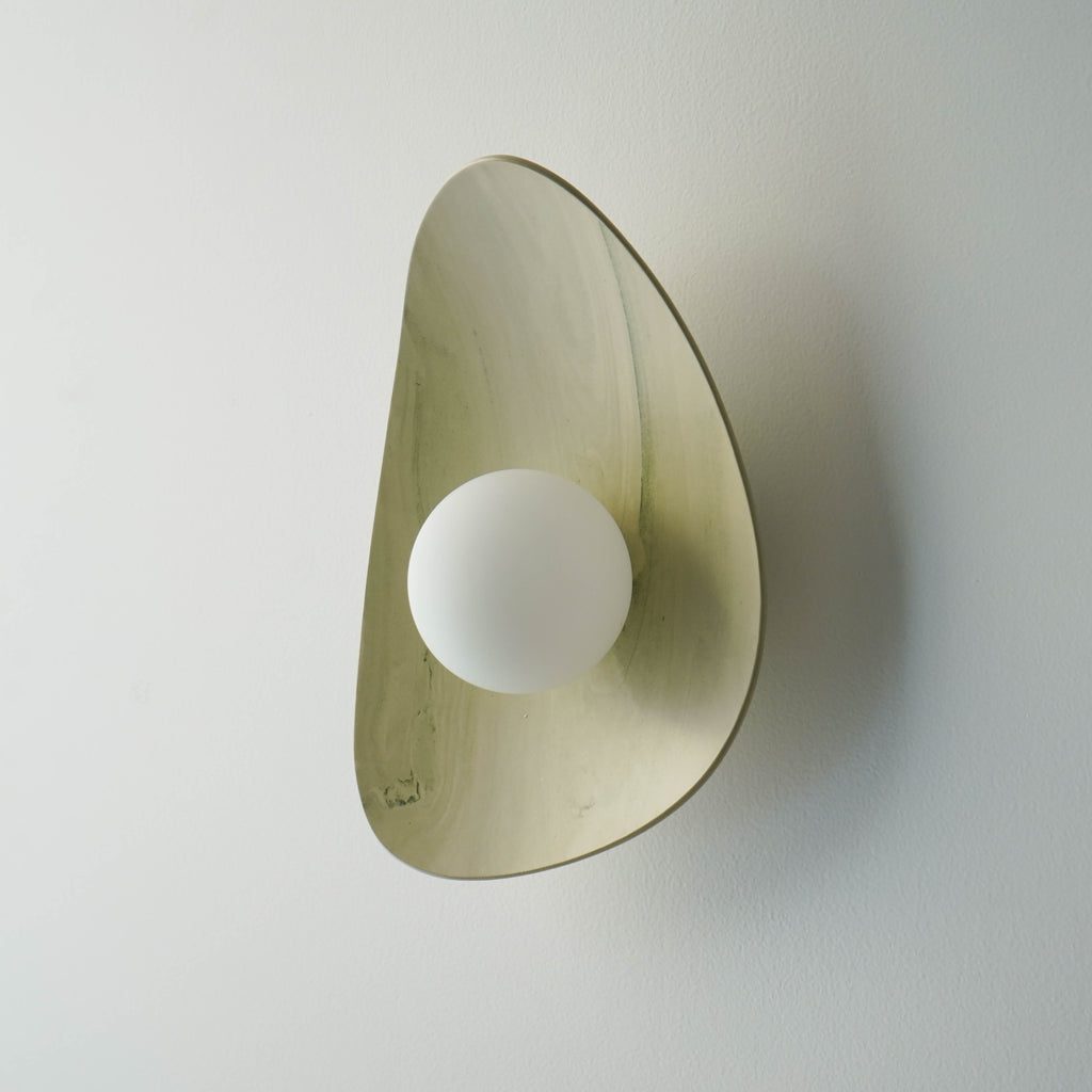 Green & White Marble Ceramic Wall Lamp / Sconce