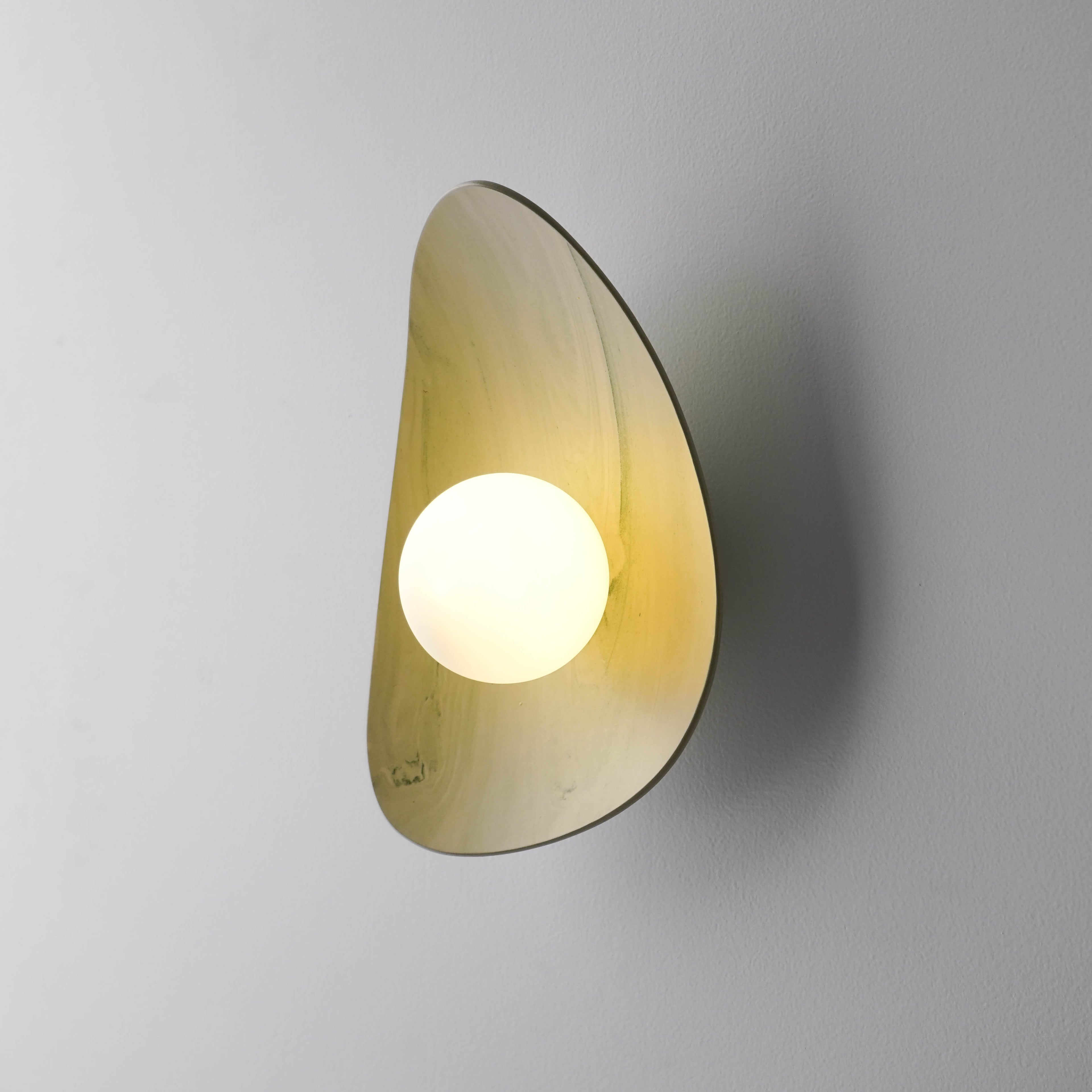 Green & White Marble Ceramic Wall Lamp / Sconce