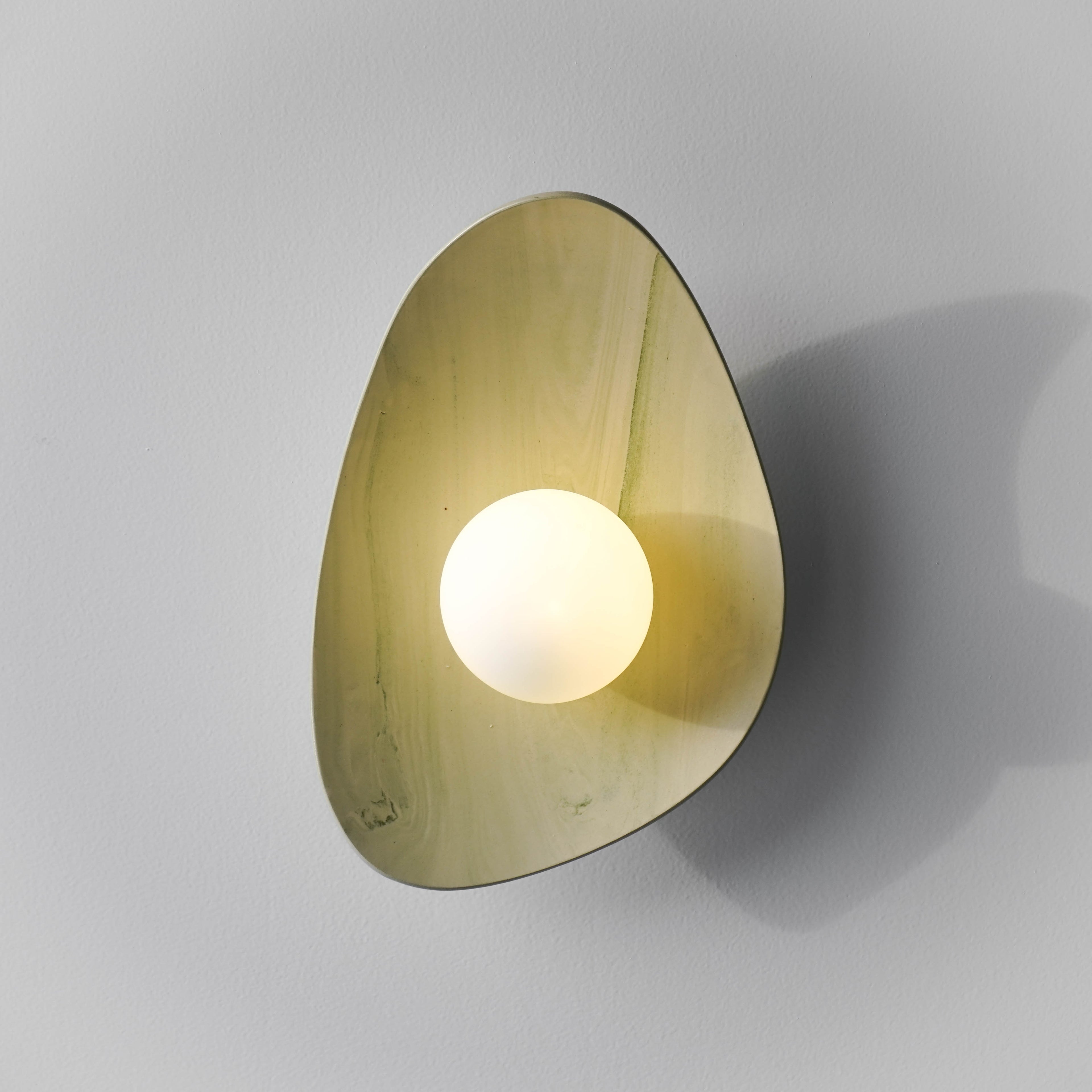 Green & White Marble Ceramic Wall Lamp / Sconce