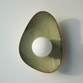 Handmade Green Ceramic Wall Light / Sconce