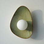 Handmade Green Ceramic Wall Light / Sconce