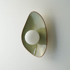 Handmade Green Ceramic Wall Light / Sconce