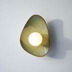 Handmade Green Ceramic Wall Light / Sconce
