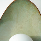 Handmade Green Ceramic Wall Light / Sconce