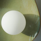 Handmade Green Ceramic Wall Light / Sconce