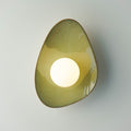Handmade Green Ceramic Wall Light / Sconce