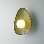 Handmade Green Ceramic Wall Light / Sconce