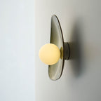 Handmade Green Ceramic Wall Light / Sconce