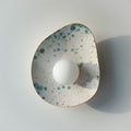Lámpara de pared/aplique de cerámica moteada en blanco y verde