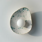 Lámpara de pared/aplique de cerámica moteada en blanco y verde