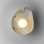 Lámpara de pared/aplique de cerámica moteada en blanco y verde