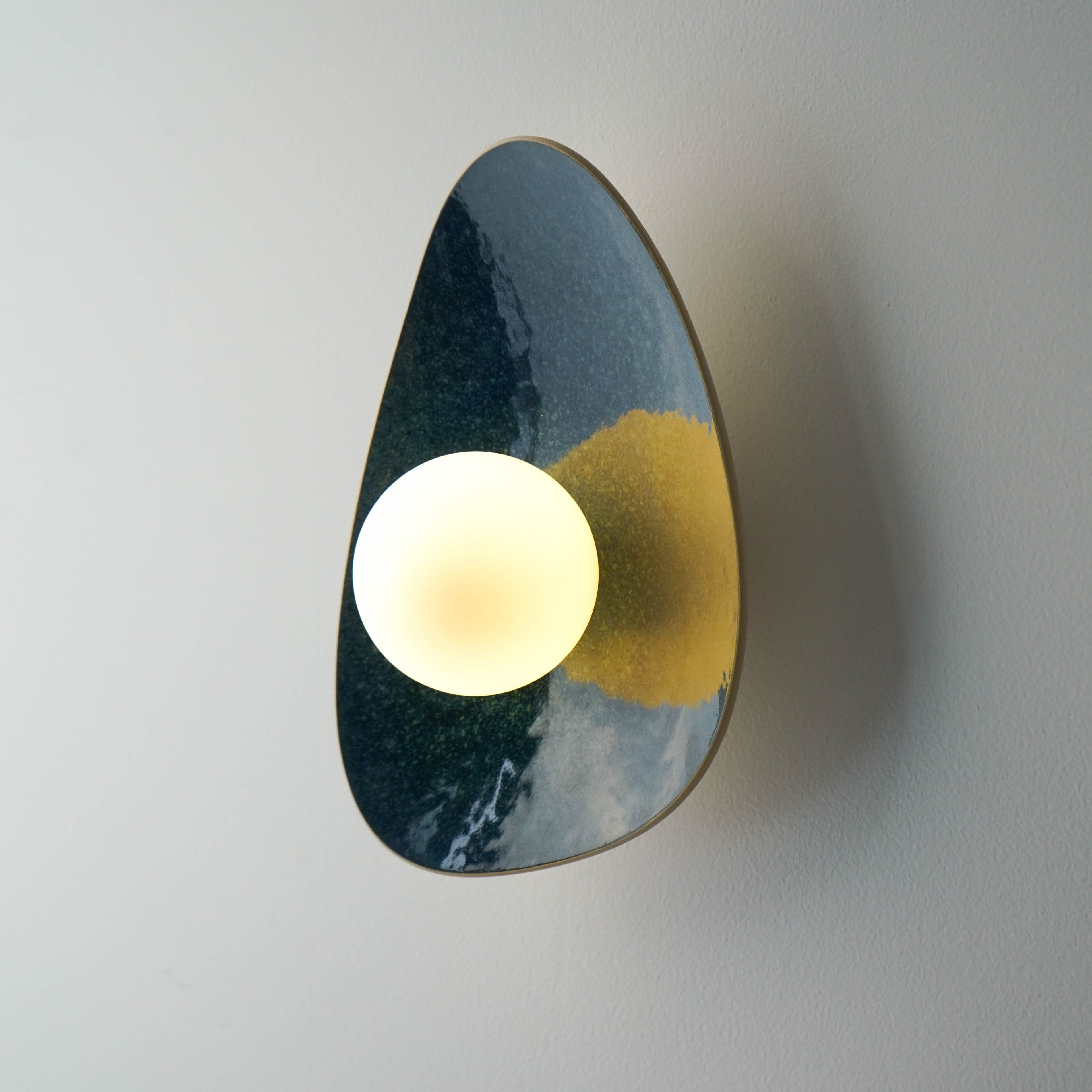 Handmade Deep Blue Ceramic Wall Sconce / Wall Lamp