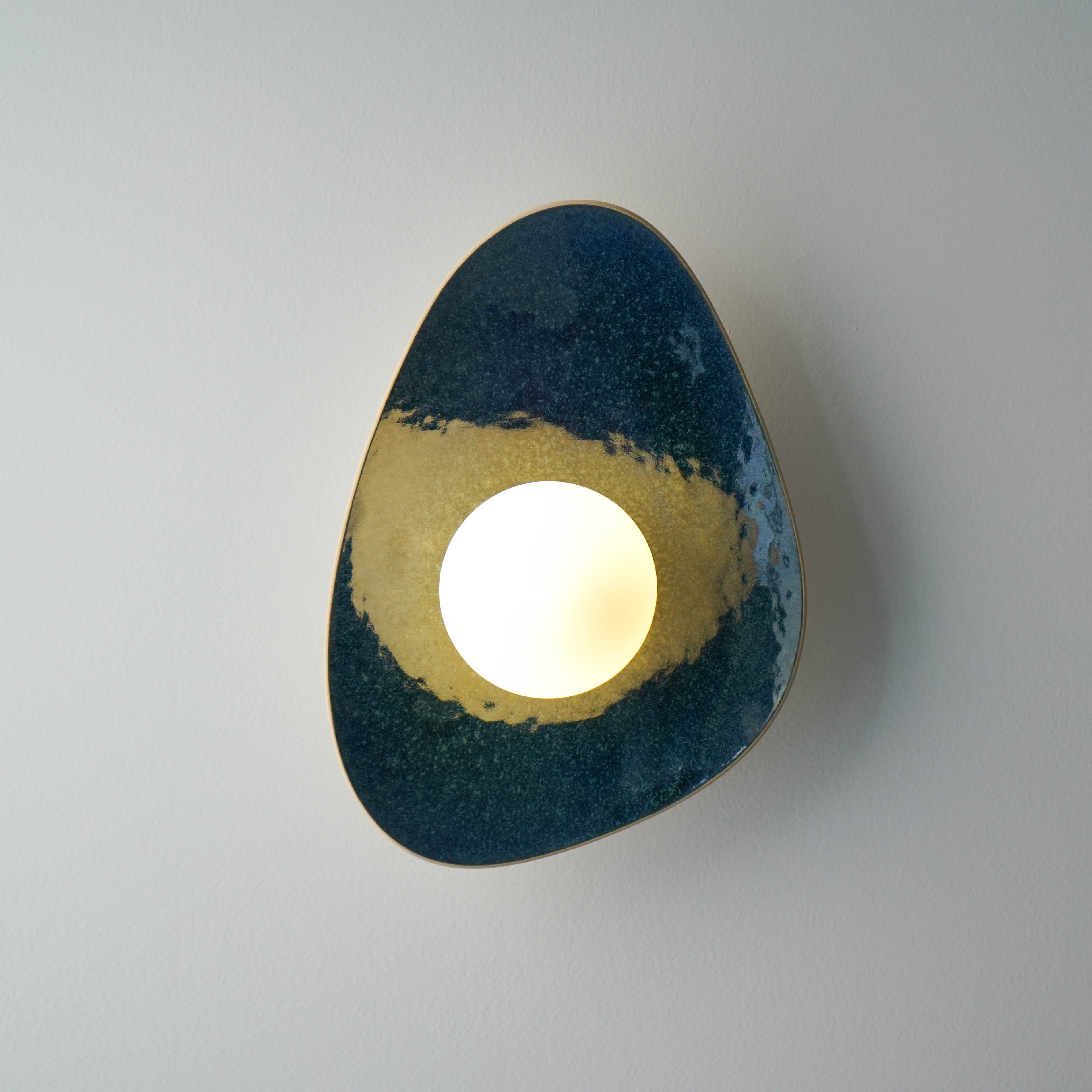 Handmade Deep Blue Ceramic Wall Sconce / Wall Lamp