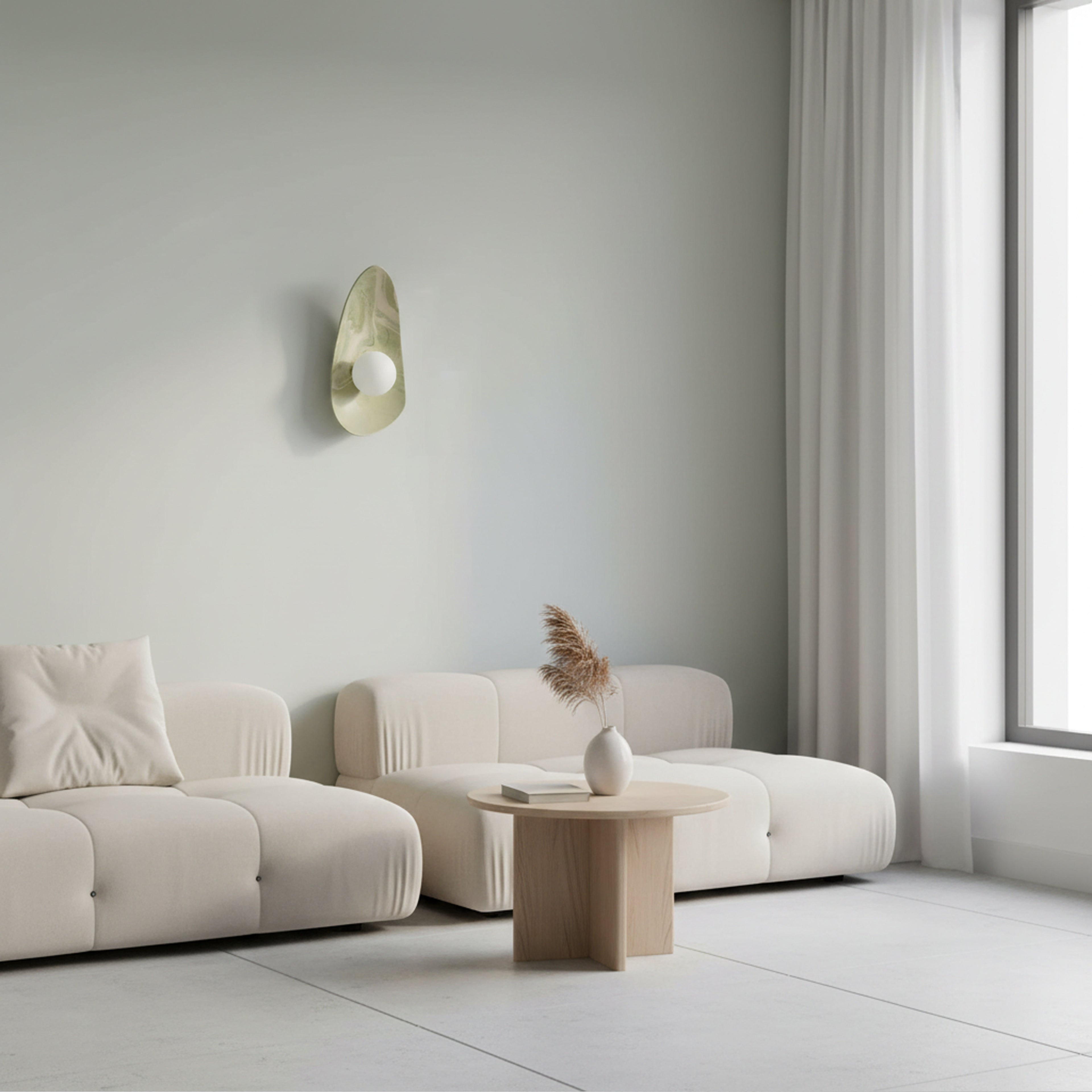 Green & White Marble Ceramic Wall Lamp / Sconce