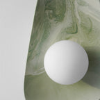 Green & White Marble Ceramic Wall Lamp / Sconce