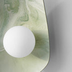 Green & White Marble Ceramic Wall Lamp / Sconce