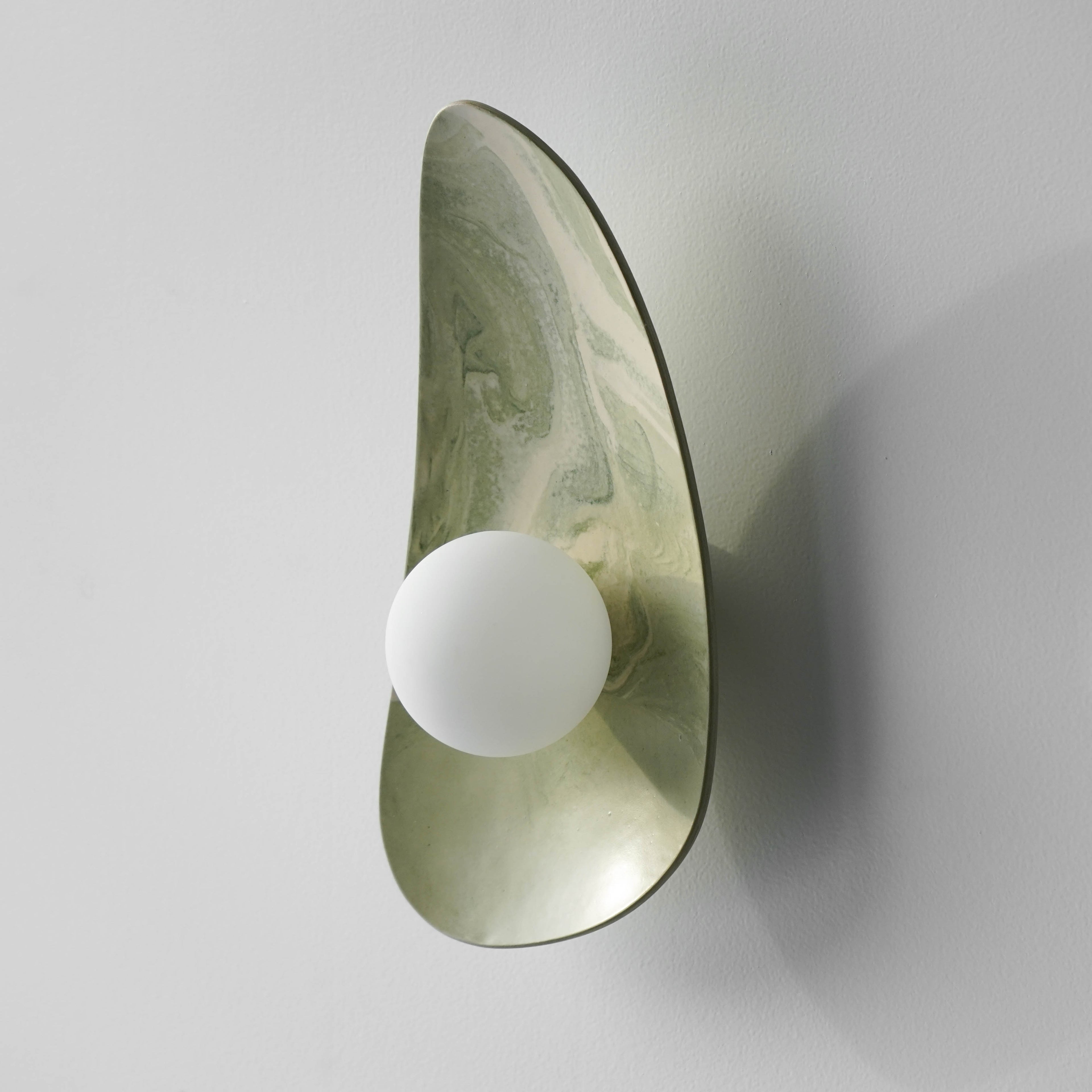 Green & White Marble Ceramic Wall Lamp / Sconce