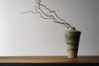 Blue Marbled Wheel Thrown Stoneware Vase
