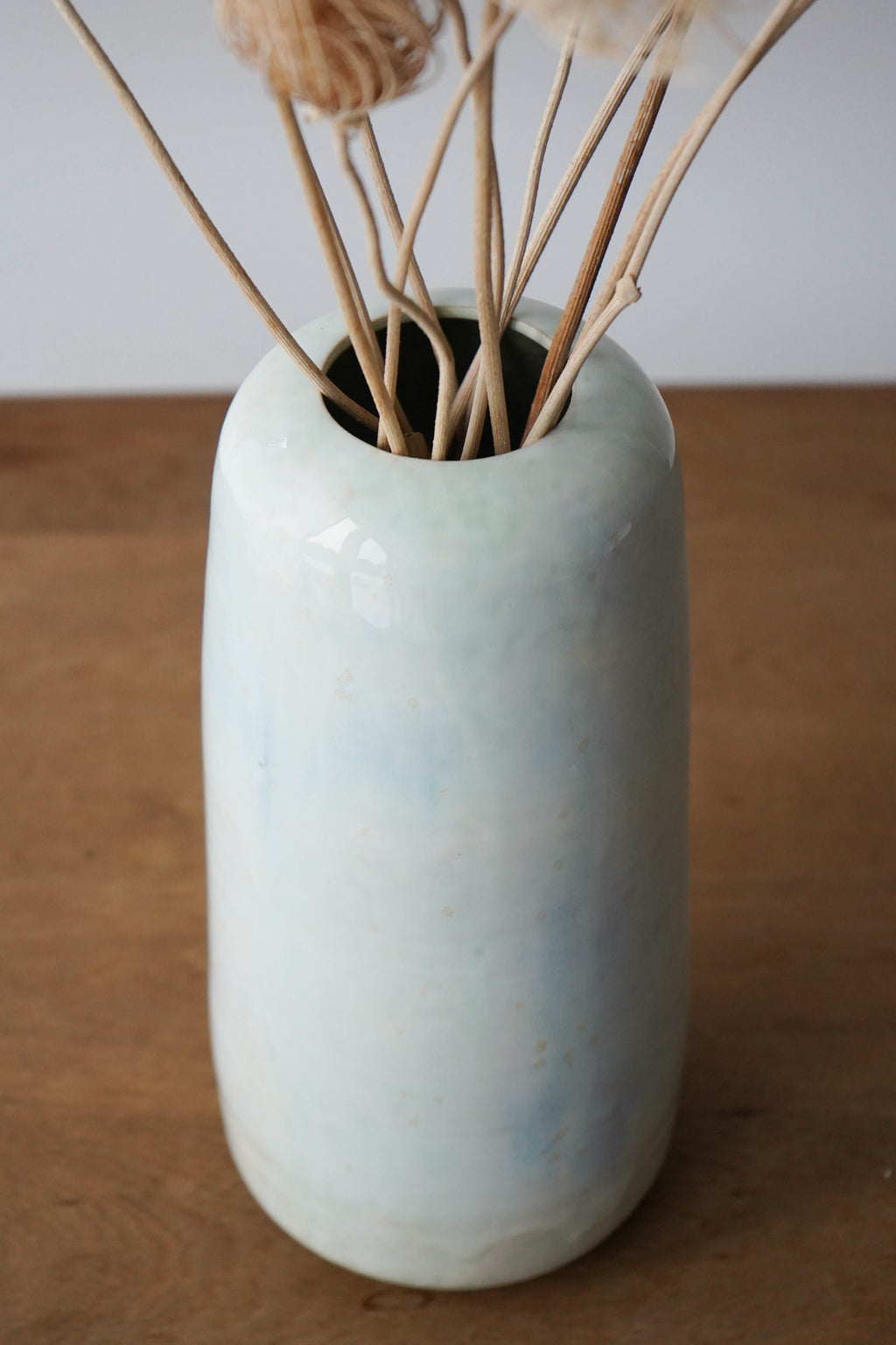 Pastel Blue & White Hand Thrown Stoneware Vase
