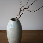 Pastel Blue & White Stoneware Vase