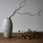 Pastel Blue & White Stoneware Vase