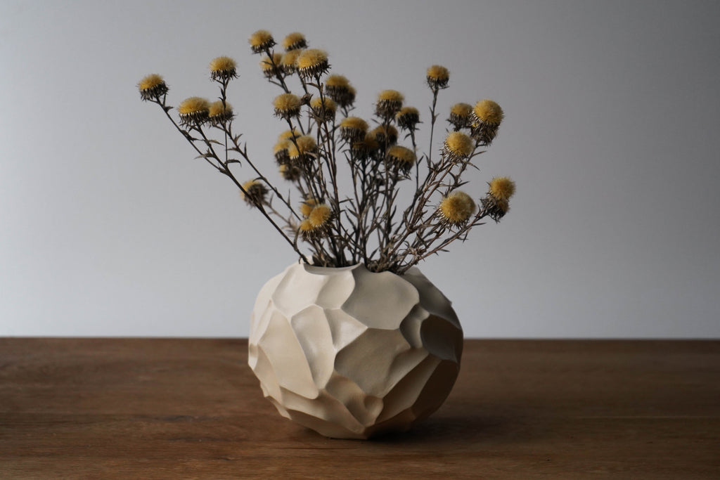 Meteorite - Handbuilt Round Stoneware Vase