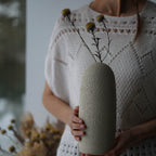 Handmade Stoneware Vase: Lava Crater Glaze Pottery