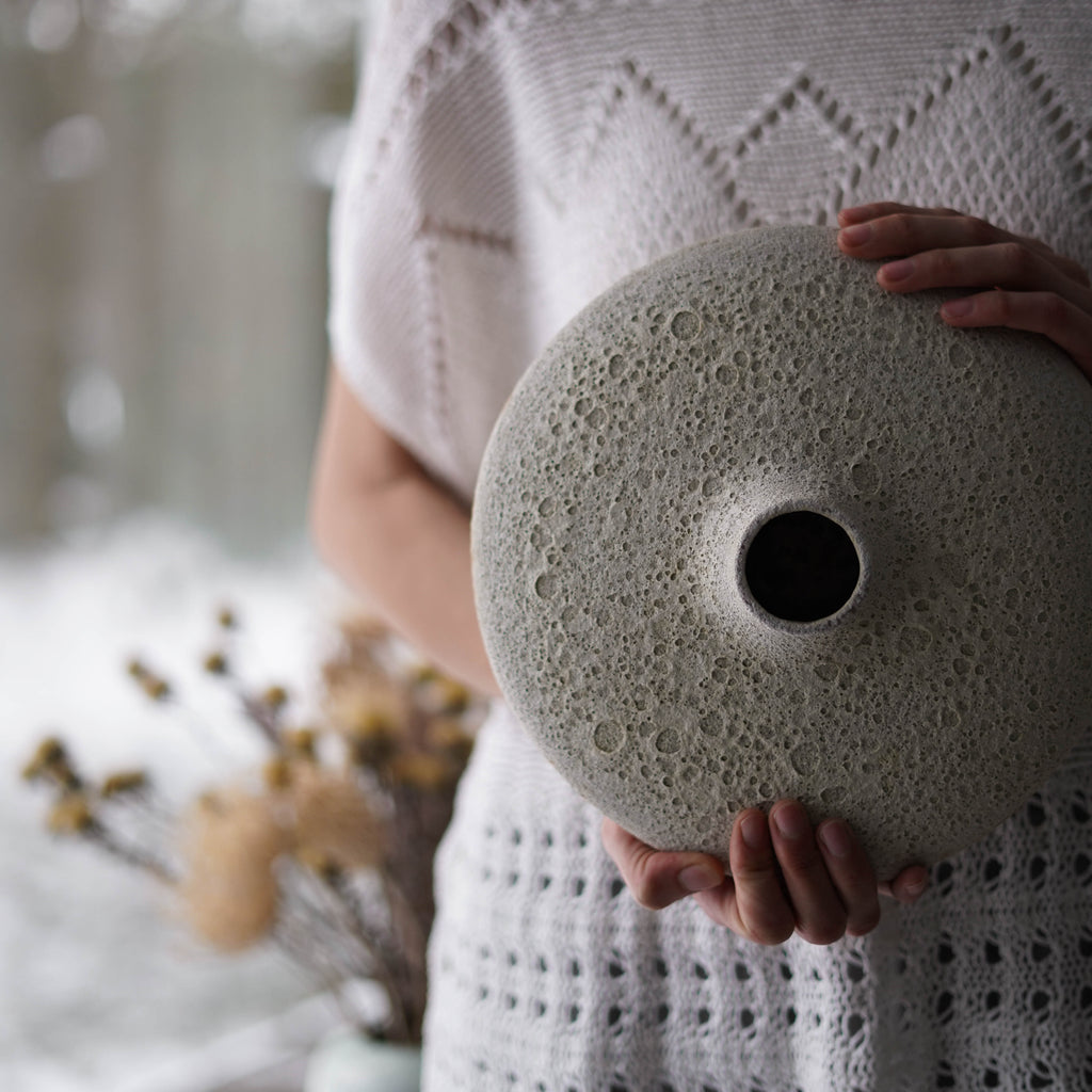 Lava Crater Handbuilt Stoneware Vase