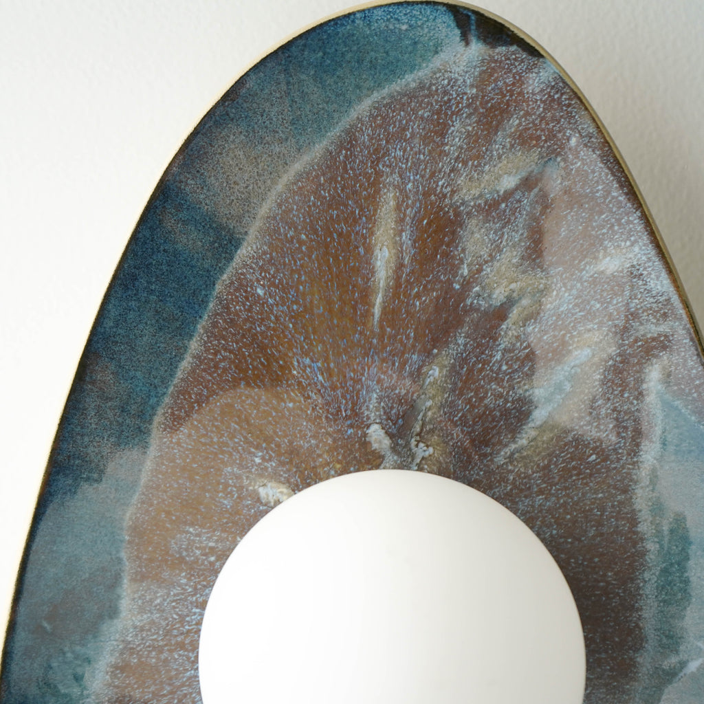 Handmade Deep Blue Ceramic Wall Sconce / Wall Lamp