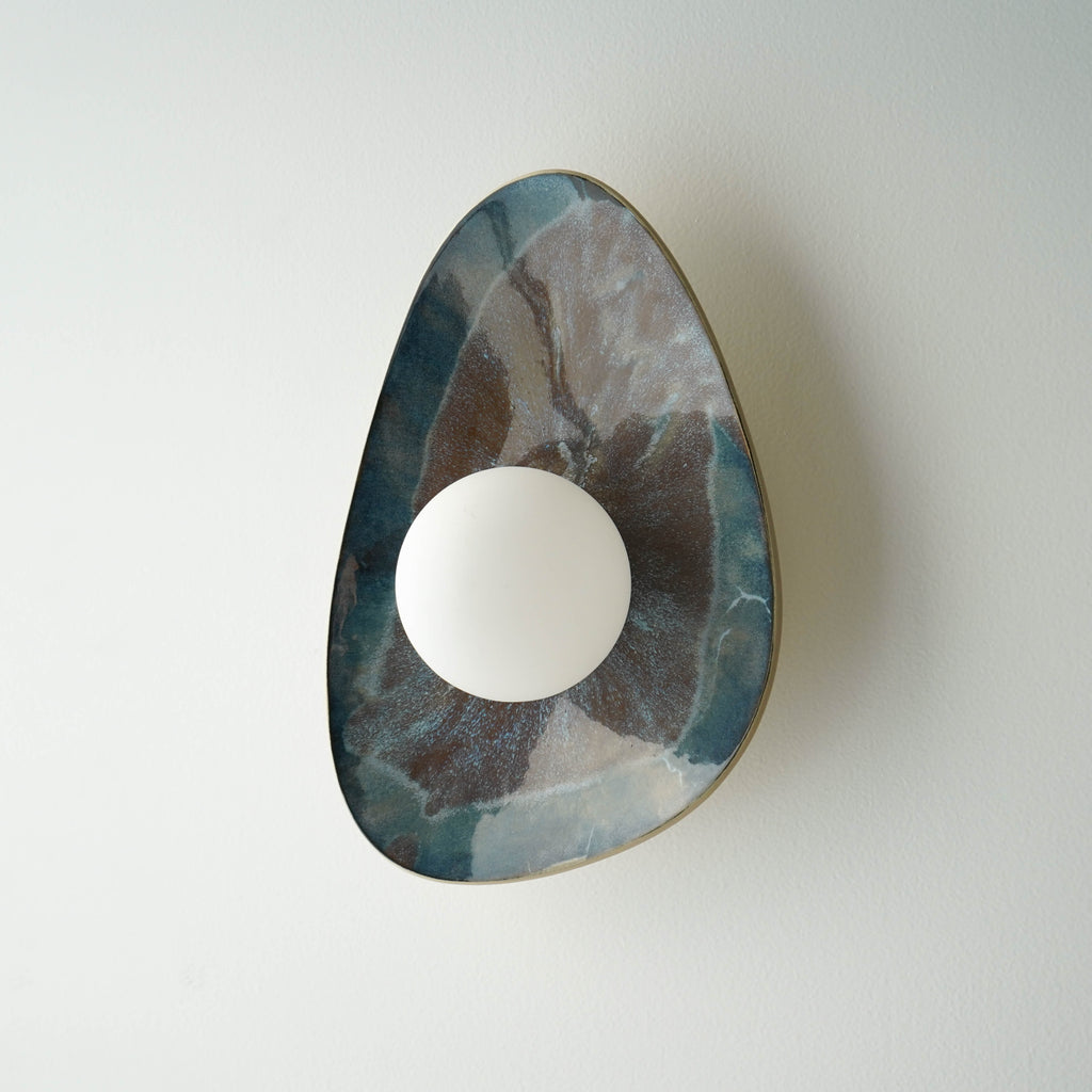 Handmade Deep Blue Ceramic Wall Sconce / Wall Lamp