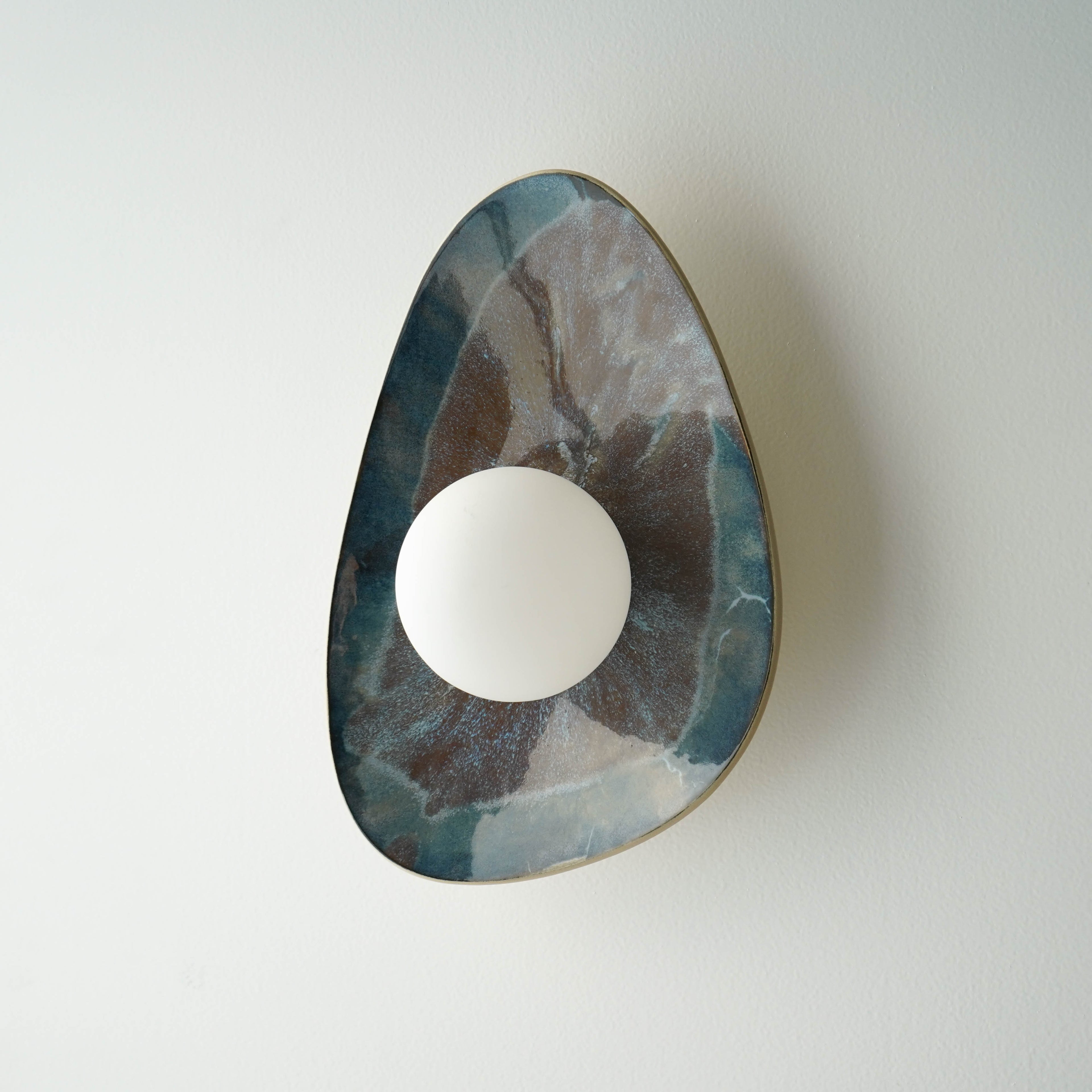 Handmade Deep Blue Ceramic Wall Sconce / Wall Lamp