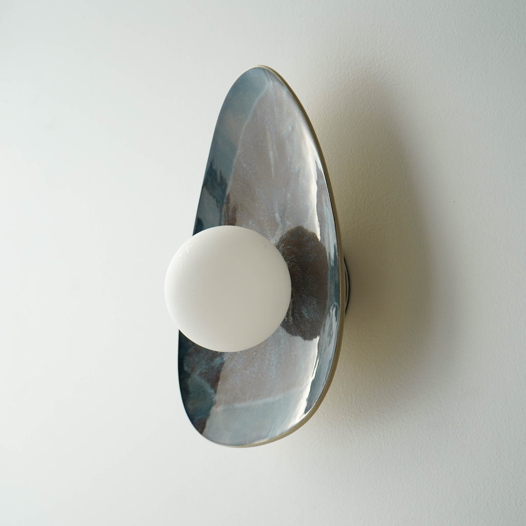 Handmade Deep Blue Ceramic Wall Sconce / Wall Lamp