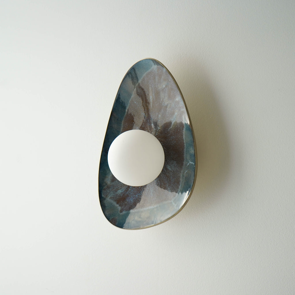 Handmade Deep Blue Ceramic Wall Sconce / Wall Lamp