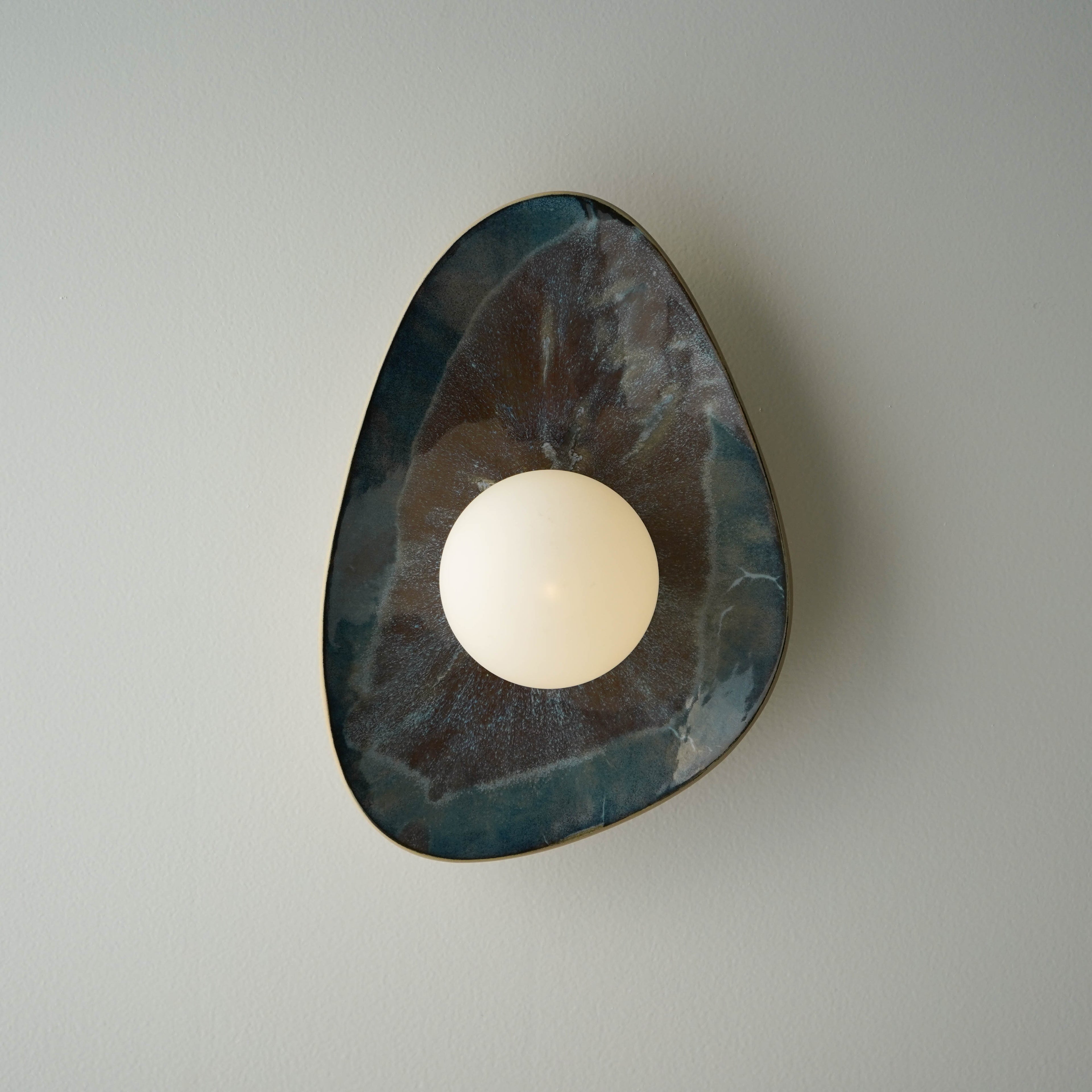 Handmade Deep Blue Ceramic Wall Sconce / Wall Lamp